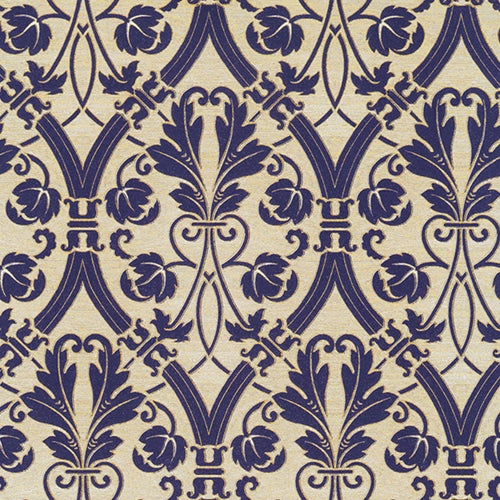 Rossi Decorated Papers from Italy - Brocade Flowers in Navy on Gold 28"x40" Sheet Rossi Decorated Papers from Italy - Brocade Flowers in Navy on Gold 28"x40" Sheet