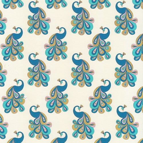 Rossi Decorated Papers from Italy - Art Nouveau Peacocks in Blue 28"x40" Sheet Rossi Decorated Papers from Italy - Art Nouveau Peacocks in Blue 28"x40" Sheet