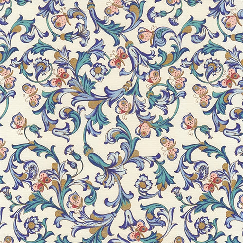 Rossi Decorated Papers from Italy - Butterflies, Florentine Style 28"x40" Sheet  Rossi Decorated Papers from Italy - Butterflies, Florentine Style 28"x40" Sheet