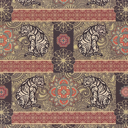 Rossi Inspirations Paper- India Tigers, Lotus, and Patterns 20x28" Sheet Rossi Inspirations Paper- India Tigers, Lotus, and Patterns 20x28" Sheet