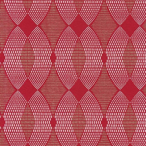 Printed Cotton Paper from India- Art Deco X's and O's in White and Gold on Red 20x30" Sheet Printed Cotton Paper from India- Art Deco X's and O's in White and Gold on Red 20x30" Sheet