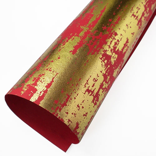 Metallic Foil Printed Paper from India- Gold Crackle on Red Metallic Foil Printed Paper from India- Gold Crackle on Red