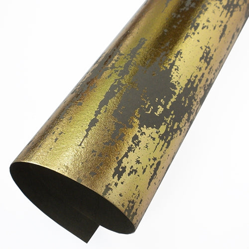 Metallic Foil Printed Paper from India- Gold Crackle on Gray Metallic Foil Printed Paper from India- Gold Crackle on Gray