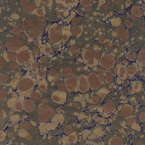 Handmade Italian Marble Paper- Stone Marble in Green, Army Brown, and Gold on Kraft 19.5 x 27" Sheet  Handmade Italian Marble Paper- Stone Marble in Green, Army Brown, and Gold on Kraft 19.5 x 27" Sheet