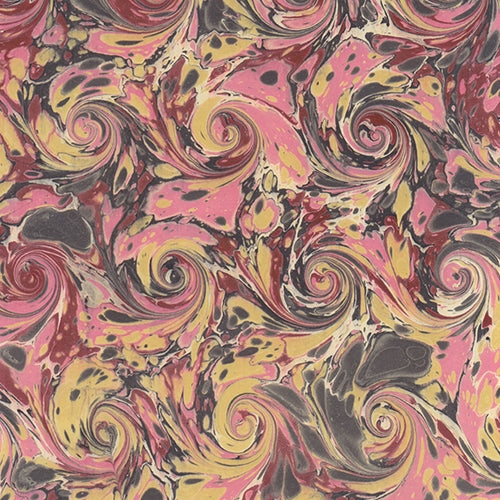 Handmade Italian Marble Paper- Scroll Swirls Baby Pink, Grey, and Pale Yellow 19.5 x 27" Sheet Handmade Italian Marble Paper- Scroll Swirls Baby Pink, Grey, and Pale Yellow 19.5 x 27" Sheet