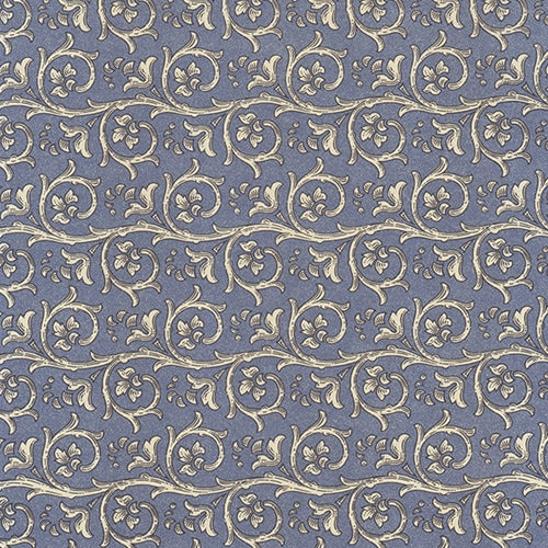 Carta Varese Florentine Paper- Scrolls on Blue 19x27 Inch Sheet Carta Varese Florentine Paper- Scrolls on Blue 19x27 Inch Sheet