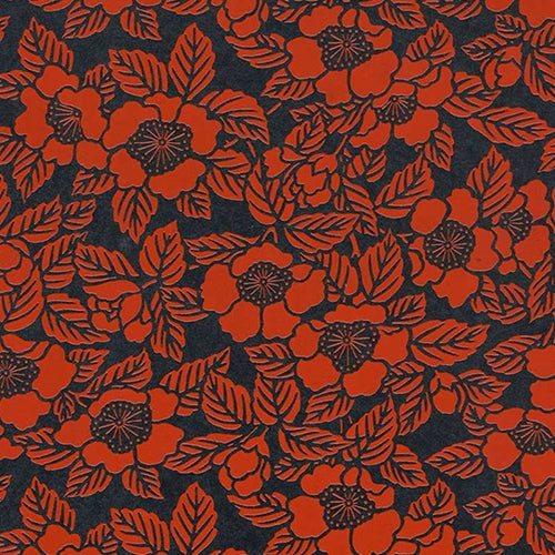 "Lacquered" Yuzen Camellia Red 18"x24" Sheet "Lacquered" Yuzen Camellia Red 18"x24" Sheet