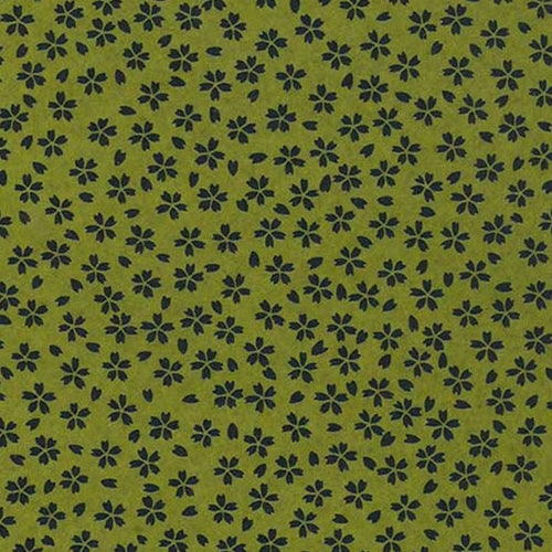 "Lacquered" Yuzen Sakura (Cherry Blossoms) in Green 18"x24" Sheet "Lacquered" Yuzen Sakura (Cherry Blossoms) in Green 18"x24" Sheet