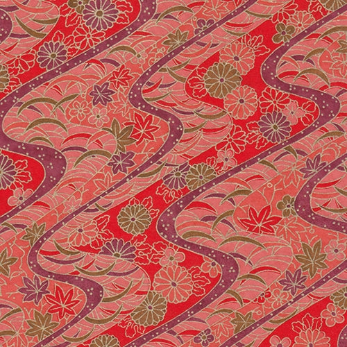 "NEW!" Flowers on Orange Waves 19x25" Sheet Flowers on Orange Waves 19x25" Sheet