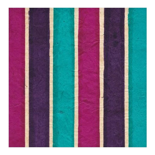 Batik Lokta Paper from Nepal- Blue/Purple/Magenta Stripes 20x30" Sheet Batik Lokta Paper from Nepal- Blue/Purple/Magenta Stripes 20x30" Sheet