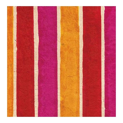Batik Lokta Paper from Nepal- Red/Magenta/Orange Stripes 20x30" Sheet Batik Lokta Paper from Nepal- Red/Magenta/Orange Stripes 20x30" Sheet