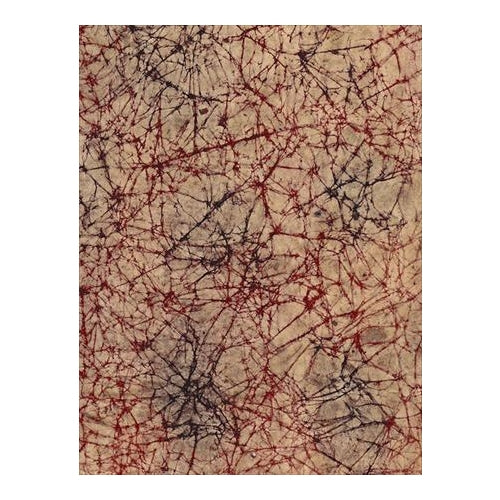 Batik Lokta Paper from Nepal- Rustic Black/Red 20x30" Sheet Batik Lokta Paper from Nepal- Rustic Black/Red 20x30" Sheet