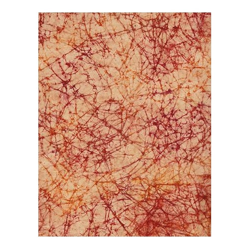 Batik Lokta Paper from Nepal- Rustic Red/Orange 20x30" Sheet Batik Lokta Paper from Nepal- Rustic Red/Orange 20x30" Sheet