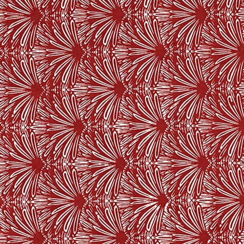 Nepalese Printed Paper- Feather Dusters- White on Red 20x30" Sheet Nepalese Printed Paper- Feather Dusters- White on Red 20x30" Sheet