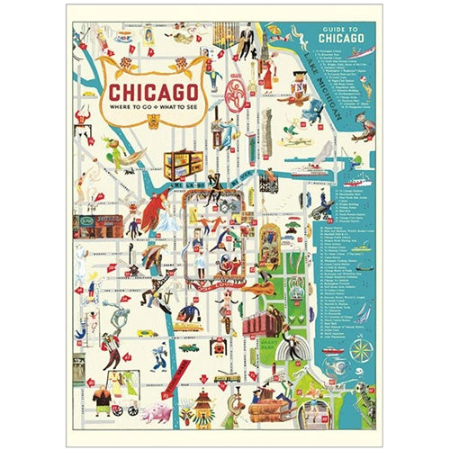 Cavallini Decorative Paper - Chicago Map 2 20"x28" Sheet Cavallini Decorative Paper - Chicago Map 2 20"x28" Sheet