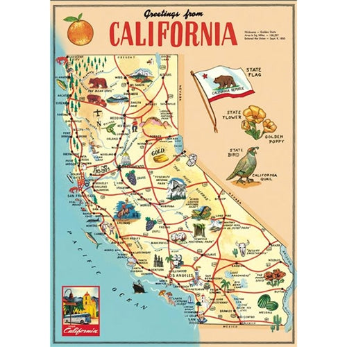 Cavallini Decorative Paper - California Map 20"x28" Sheet Cavallini Decorative Paper - California Map 20"x28" Sheet