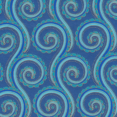 Art Nouveau Octopus Stripe Paper- Blue Shades 22x30" Sheet Art Nouveau Octopus Stripe Paper- Blue Shades 22x30" Sheet
