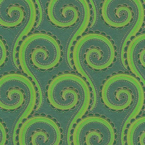 Art Nouveau Octopus Stripe Paper- Green Shades 22x30" Sheet Art Nouveau Octopus Stripe Paper- Green Shades 22x30" Sheet