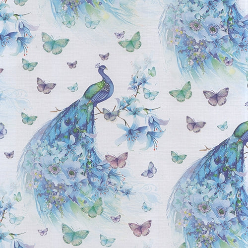 Blue Peacocks and Glitter Butterflies- 19.5x27" Sheet Blue Peacocks and Glitter Butterflies- 19.5x27" Sheet