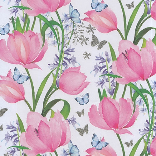 Tulip and Butterfly Garden Paper- 19.5x27" Sheet Tulip and Butterfly Garden Paper- 19.5x27" Sheet