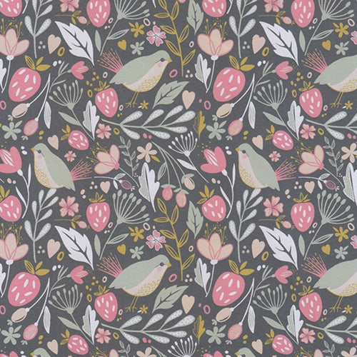 Birds in the Strawberry Garden- 19.5x27" Sheet  Birds in the Strawberry Garden- 19.5x27" Sheet