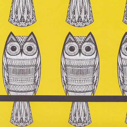 Owls in Sweaters on Yellow- 19.5x27" Sheet Owls in Sweaters on Yellow- 19.5x27" Sheet