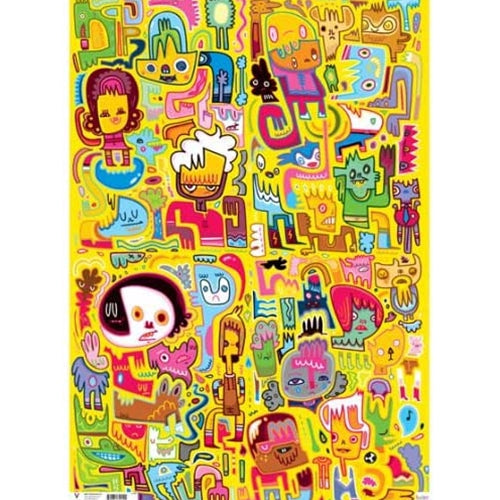 Jon Burgerman Doodles on Yellow- 19.5x27" Sheet Jon Burgerman Doodles on Yellow- 19.5x27" Sheet