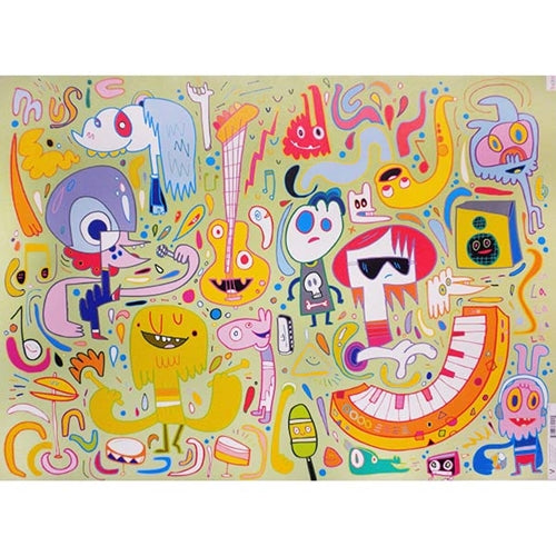 Jon Burgerman Music Collage- 19.5x27" Sheet Jon Burgerman Music Collage- 19.5x27" Sheet