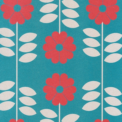 Red Heart Flowers on Turquoise- 19.5x27" Sheet Red Heart Flowers on Turquoise- 19.5x27" Sheet