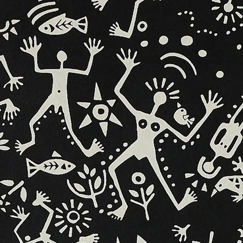 Cave Drawings in Cream on Black by Midori Inc. 21x29" Sheet Cave Drawings in Cream on Black by Midori Inc. 21x29" Sheet