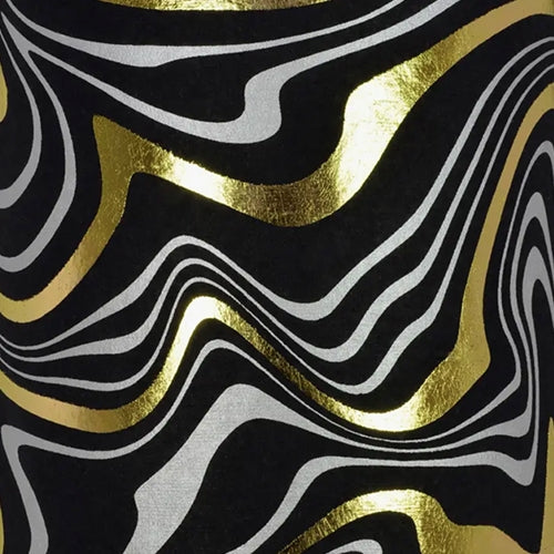 Marble Print in Black with Metallic Silver and Gold Foil by Midori Inc. 21x29" Sheet Marble Print in Black with Metallic Silver and Gold Foil by Midori Inc. 21x29" Sheet
