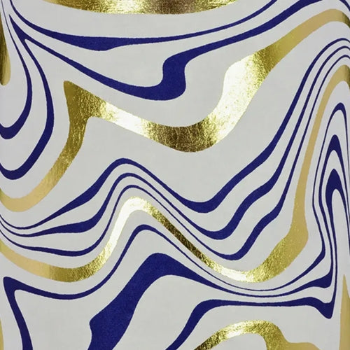 Marble Print in Cream, Navy, and Gold Foil by Midori Inc. 21x29" Sheet Marble Print in Cream, Navy, and Gold Foil by Midori Inc. 21x29" Sheet