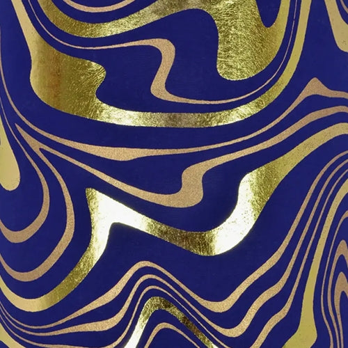 Marble Print in Navy Blue, Metallic Gold, and Gold Foil by Midori Inc. 21x29" Sheet Marble Print in Navy Blue, Metallic Gold, and Gold Foil by Midori Inc. 21x29" Sheet