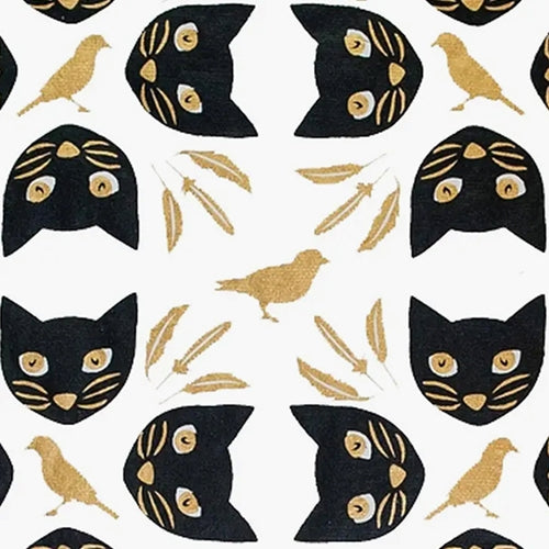 Meow Meow in Black and Gold Metallic on Cream Paper 21x29" Sheet Meow Meow in Black and Gold Metallic on Cream Paper 21x29" Sheet