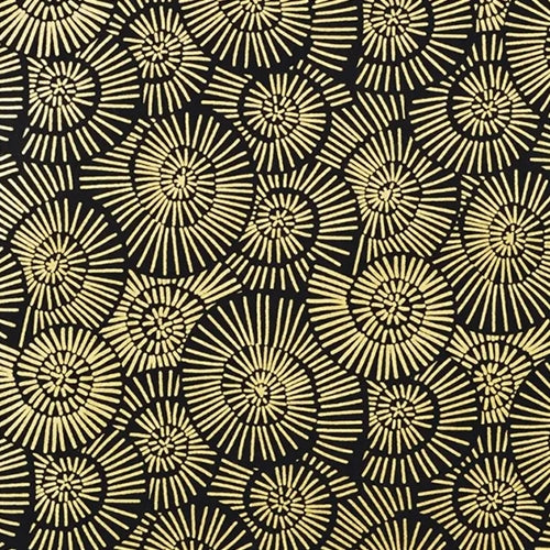 Spirals in Gold Metallic on Black by Midori Inc. 21x29" Sheet Spirals in Gold Metallic on Black by Midori Inc. 21x29" Sheet