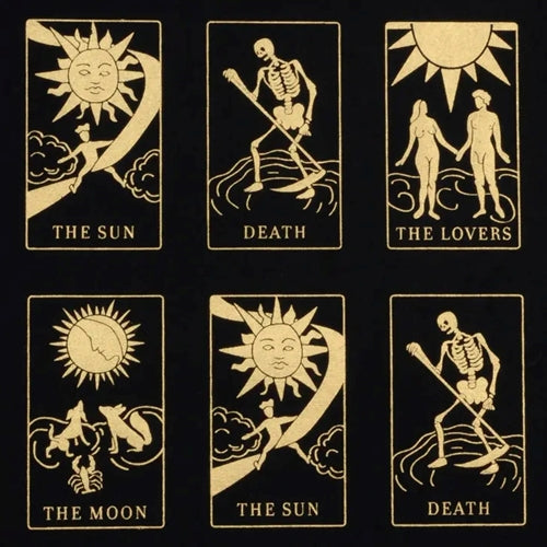 Tarot Cards in Metallic Gold on Black by Midori Inc. 21x29" Sheet Tarot Cards in Metallic Gold on Black by Midori Inc. 21x29" Sheet