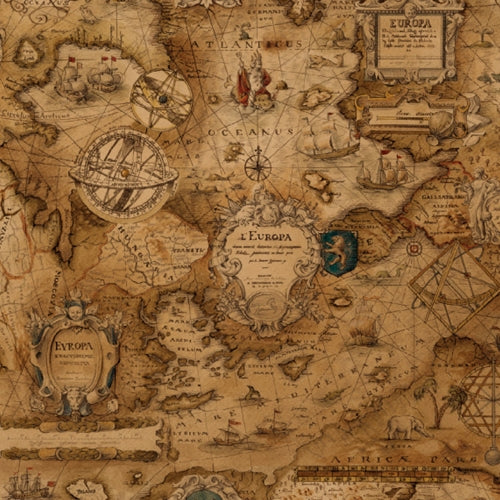 Bomo Art Budapest Papers- Sailing Map on Kraft Brown Paper 27.5 x 39 inch Sheet Bomo Art Budapest Papers- Sailing Map on Kraft Brown Paper 27.5 x 39 inch Sheet
