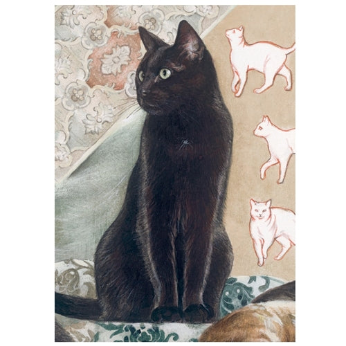 Bomo Art Budapest Blank Greeting Card, 5"x7", Black Cat  Bomo Art Budapest Blank Greeting Card, 5"x7", Black Cat Fineartstore.com - Bomo Art Budapest Greeting Cards