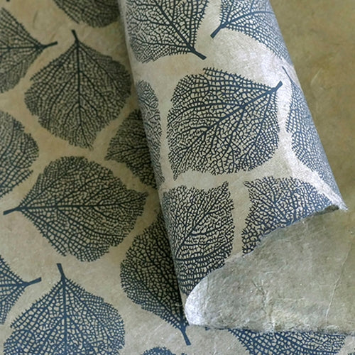 Lamali "Lapas" Printed Paper- Black Leaves on Brown Lama Li Nepalese Lapas Printed Paper- Black Leaves on Brown 20x30" Sheet
