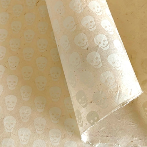Lamali "Calaveras" Printed Paper Black Skulls on Black
