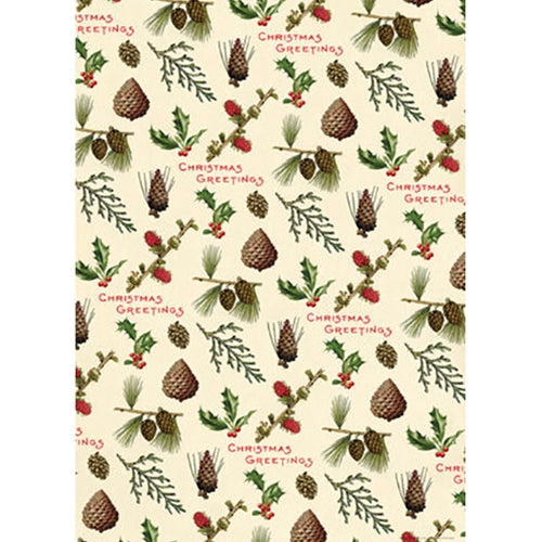 Cavallini Decorative Paper - Pinecones 20" x 28" Sheet