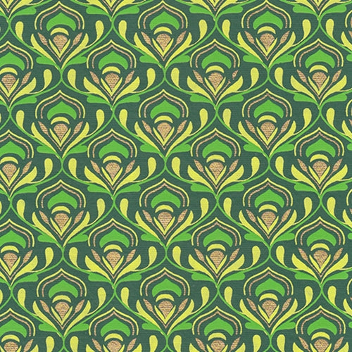**NEW!** Art Nouveau Lotus in Greens and Gold 22x30" Sheet Art Nouveau Lotus in Greens and Gold 22x30" Sheet