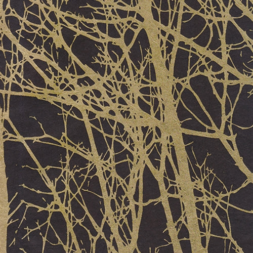 Nepalese Printed Paper- Night Forest in Gold on Black Nepalese Printed Paper- Night Forest in Gold on Black 20x30" Sheet