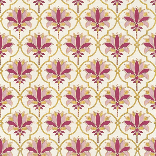 Rossi Decorated Papers from Italy - Arabesque Palms in Pink 28"x40" Sheet Rossi Decorated Papers from Italy - Arabesque Palms in Pink 28"x40" Sheet
