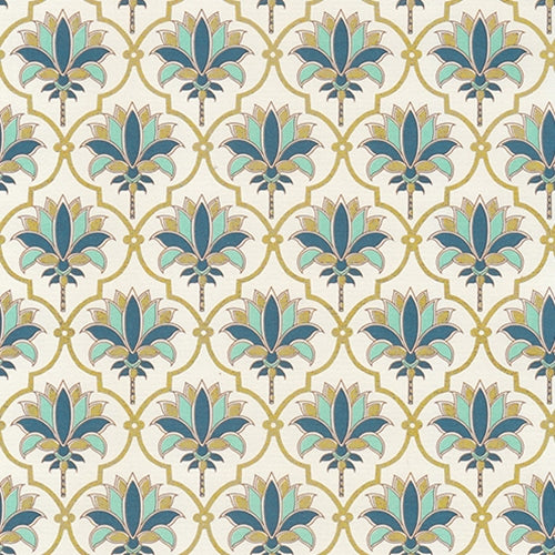 Rossi Decorated Papers from Italy - Arabesque Palms in Blue 28"x40" Sheet Rossi Decorated Papers from Italy - Arabesque Palms in Blue 28"x40" Sheet