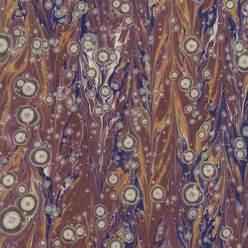 Handmade Italian Marble Paper- Sun Spot Burgundy, Yellow, and Blue 19.5 x 27" Sheet Handmade Italian Marble Paper- Sun Spot Burgundy, Yellow, and Blue 19.5 x 27" Sheet