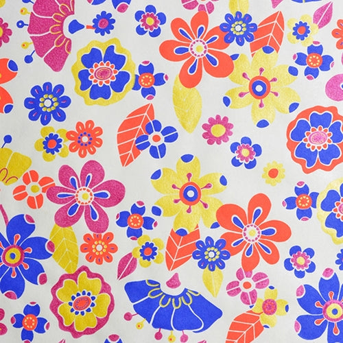 Flower Power in Red, Blue, Yellow, & Magenta Metallic 21x29" Sheet Flower Power in Red, Blue, Yellow, & Magenta Metallic 21x29" Sheet