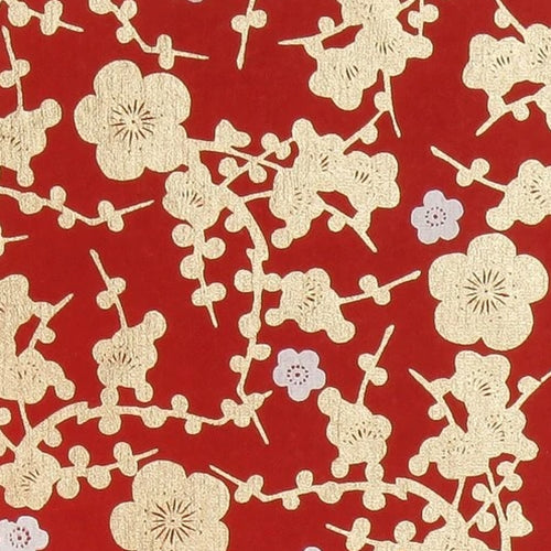 Cherry Blossom- Metallic Gold and White on Red 21x29" Sheet Cherry Blossom- Metallic Gold and White on Red 21x29" Sheet