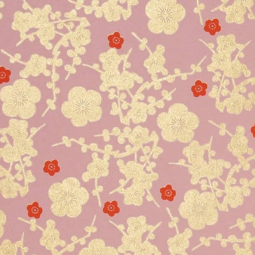 Cherry Blossom- Metallic Gold and Orange on Pink 21x29" Sheet Cherry Blossom- Metallic Gold and Orange on Pink 21x29" Sheet 