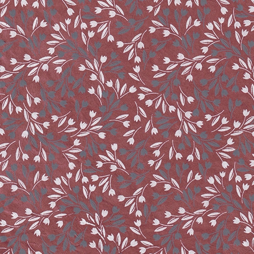 Nepalese Lokta- "Swirl" White and Gray Flowers on Mauve 20x30" Sheet Nepalese Lokta- "Swirl" White and Gray Flowers on Mauve 20x30" Sheet
